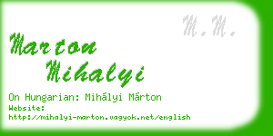 marton mihalyi business card