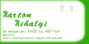 marton mihalyi business card